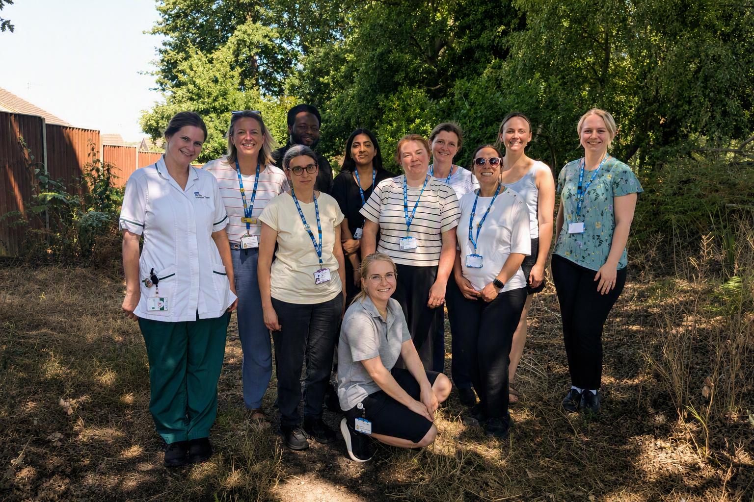 A photo of the Children's Therapy team in the woods